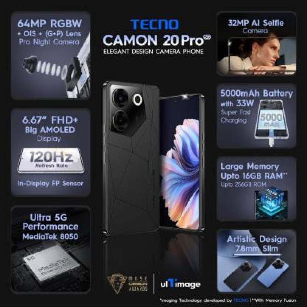 Tecno Camon 20Pro 5G (8+128Gb) Dark Welkin