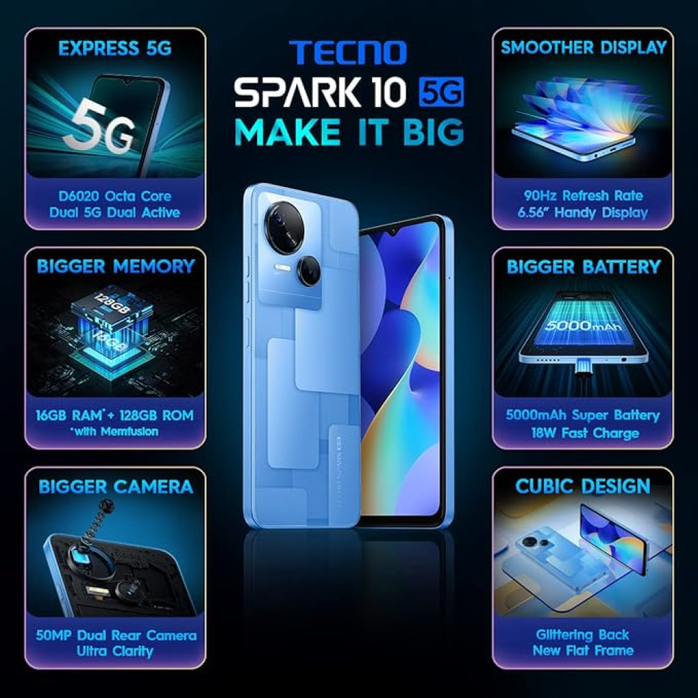 Tecno Spark 10 5G (8+128Gb) Meta Blue