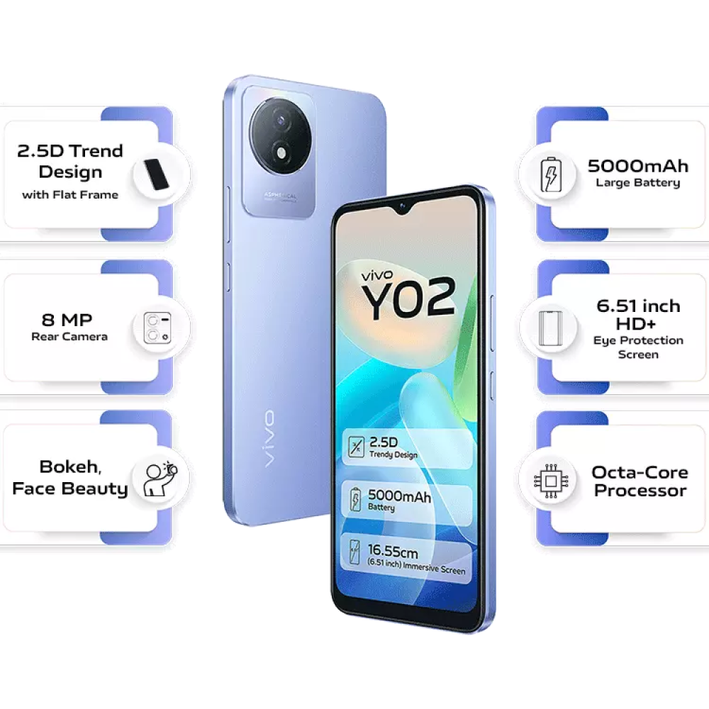 Vivo Y02 (3+32Gb) Orchid Blue