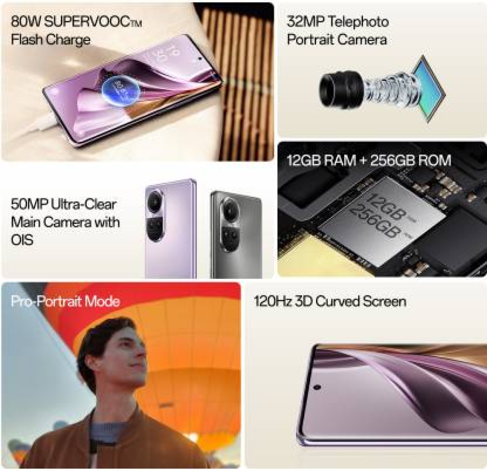 Oppo Reno 10 Pro + (12+256Gb) Silver Grey