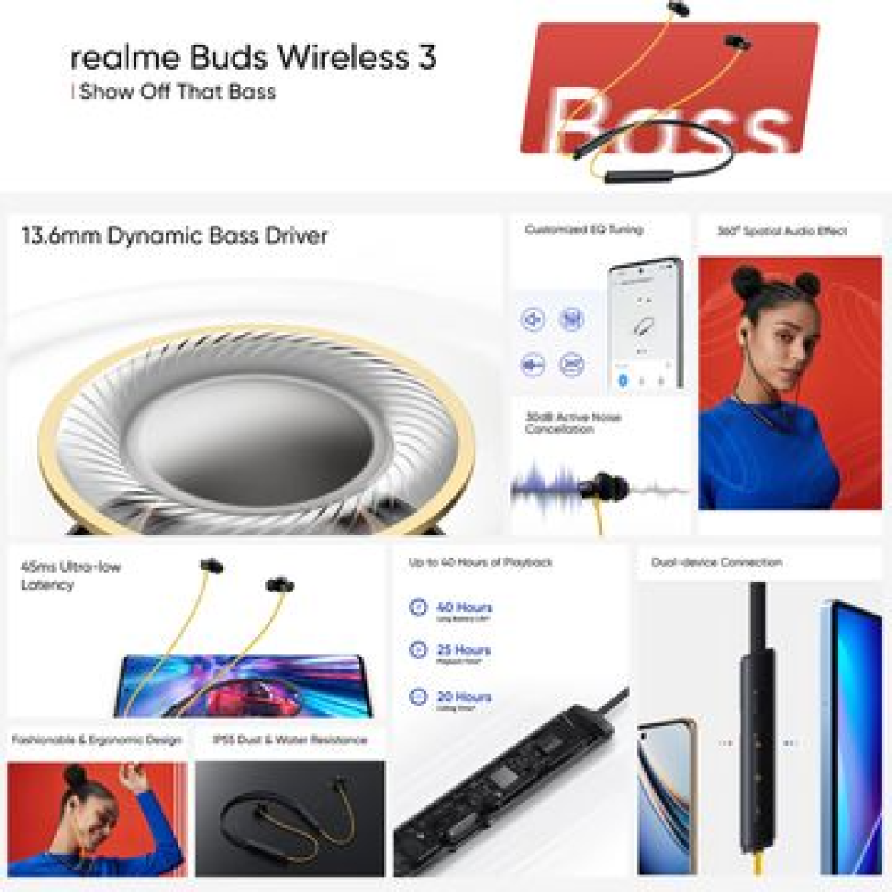 Realme Buds Wireless 3 - Yellow